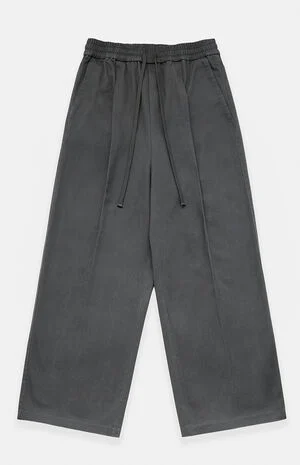 Iron Gray Pleated Drawstring Pants image number 1
