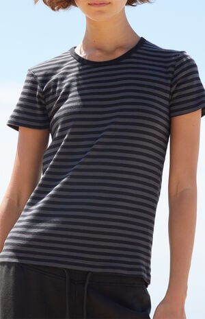 Black & Gray Striped Hailie Top image number 2