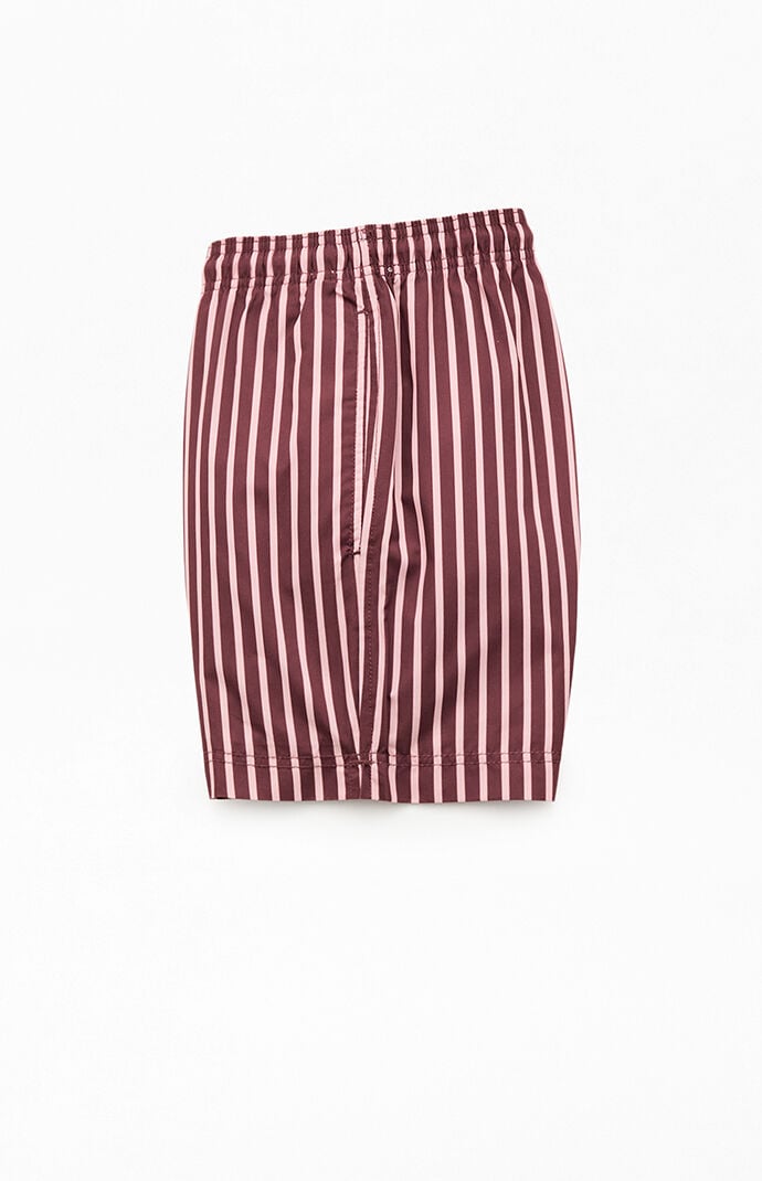 Pacsun Cherry Striped 4.5" Swim Trunks