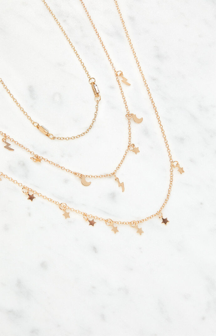 Triple Layered Celestial Necklace