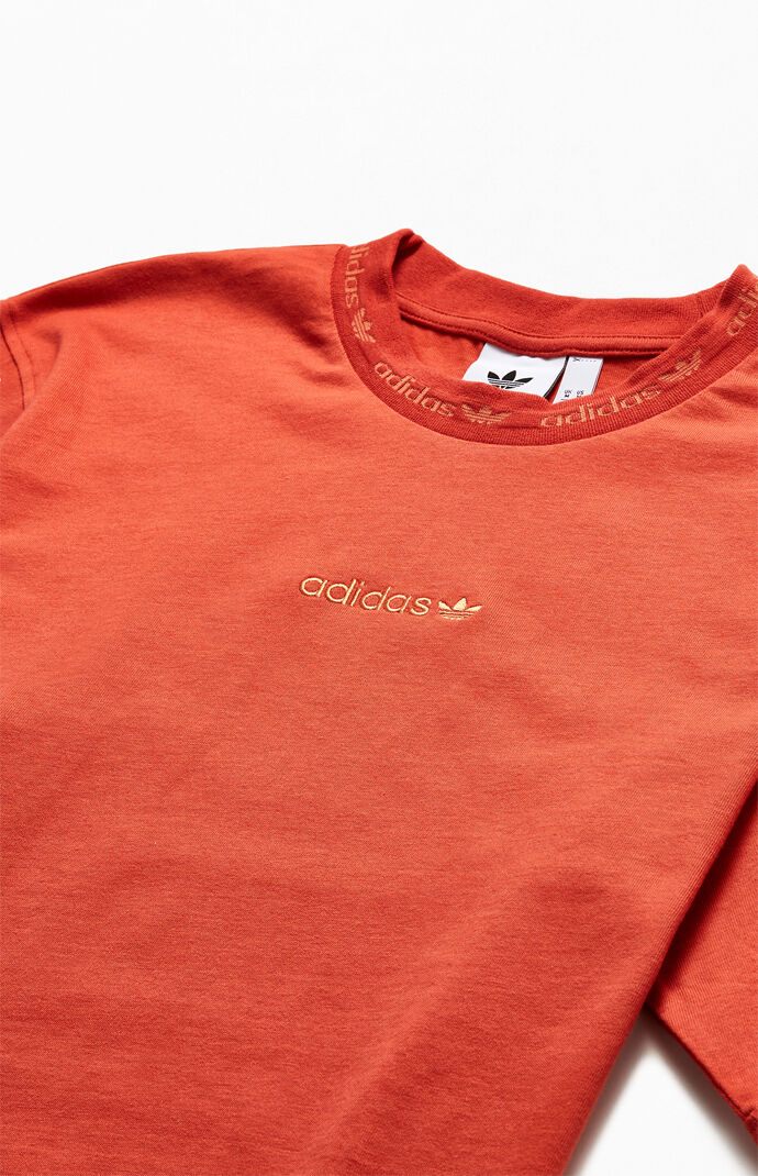 Orange Rib Detail T-Shirt