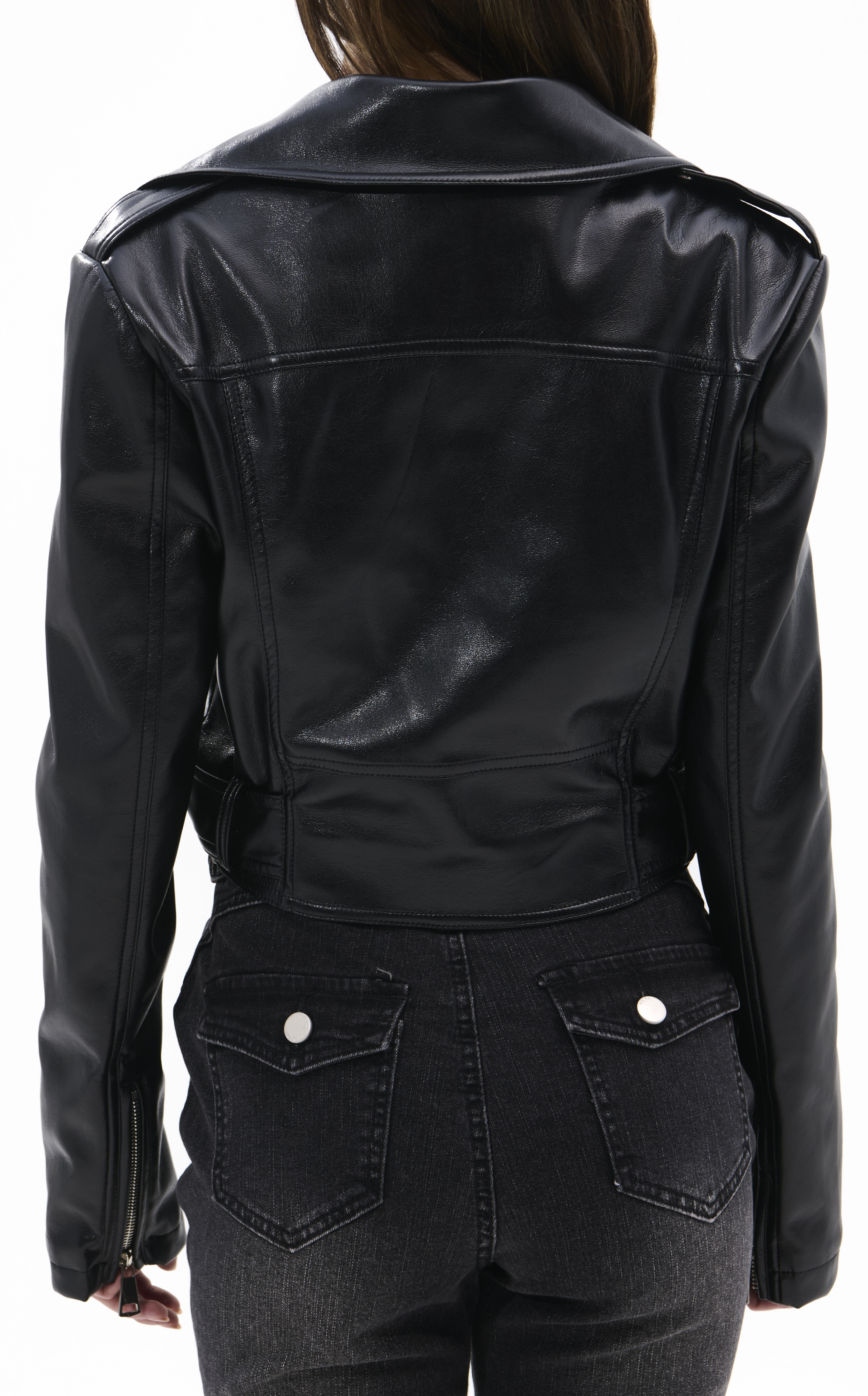 AZALEA WANG Remy Midnight Black Butter Faux Leather Jacket