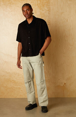 Black Bran Short Sleeve Textured Shirt image number 5