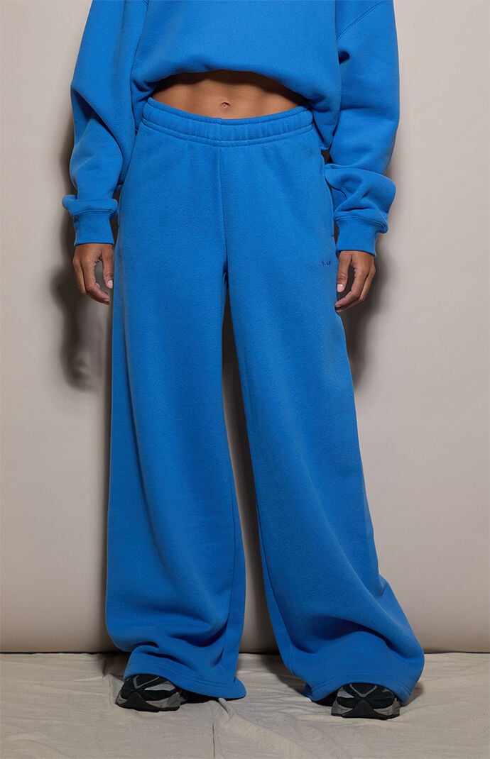 Pacsun Blue Ultra Soft Fleece Baggy Sweatpants