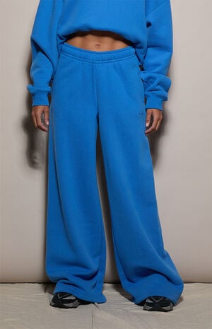 Blue Ultra Soft Fleece Baggy Sweatpants image number 2