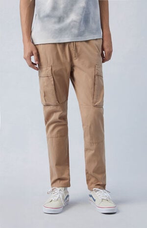 Eco Stretch Canvas Khaki Slim Cargo Pants image number 2
