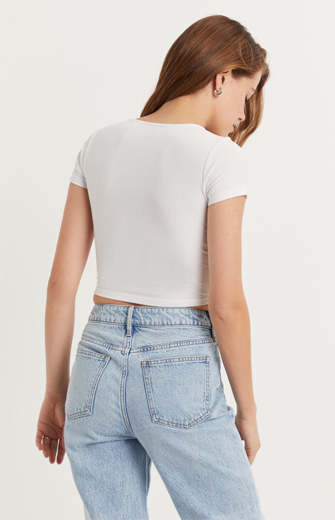 Cinched Side Short Sleeve Top