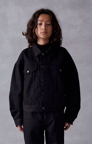 Essentials Jet Black Denim Jacket image number 1