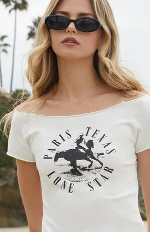 Paris Texas Bonnie Off-The-Shoulder Crop Top image number 1