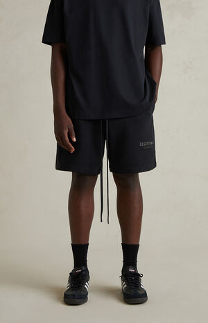 Jet Black Soccer Fleece Sweat Shorts image number 2