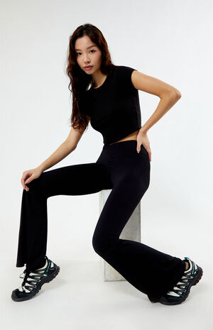 Knit Flare Yoga Pants image number 1