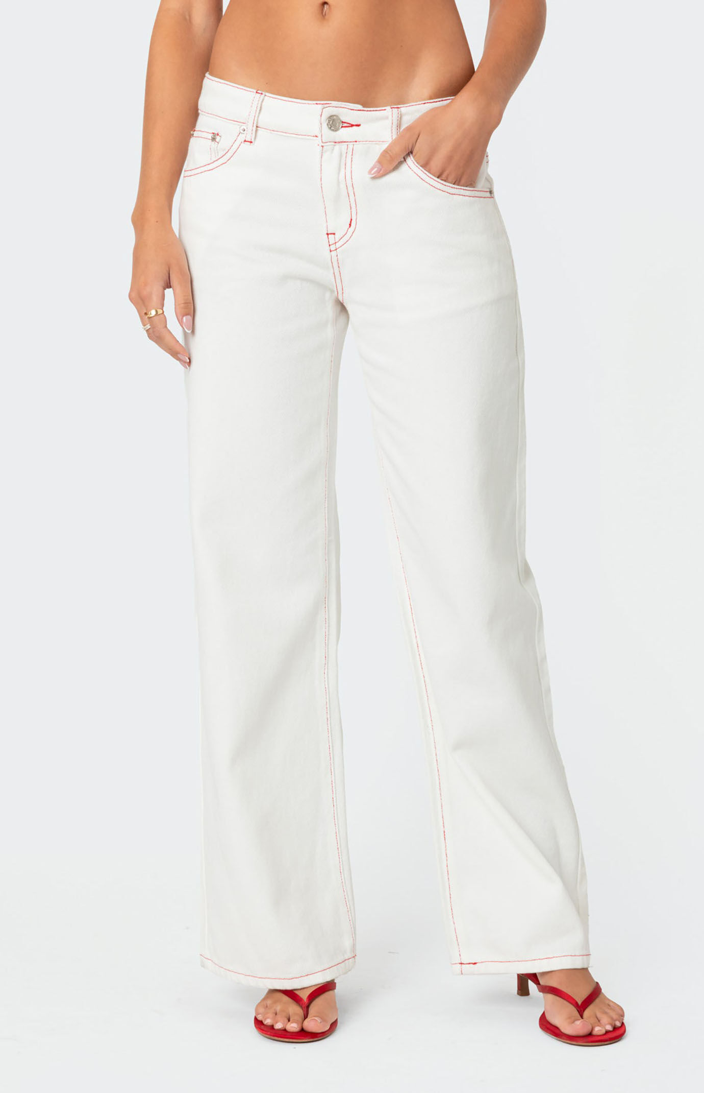 Edikted Strawberry Bow Pocket Jeans | PacSun