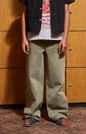 Olive Baggy Jeans image number 3