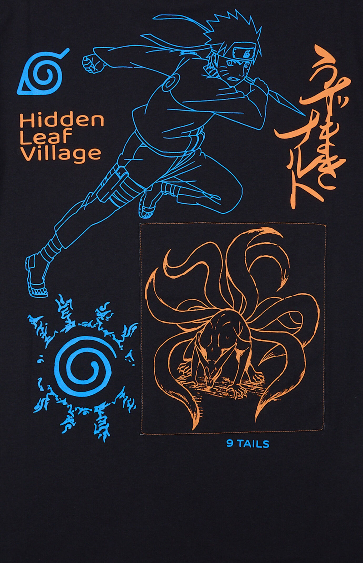 Naruto Shippuden Neon Character Line Art T-Shirt