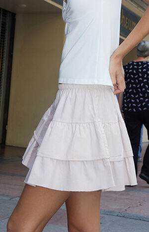 Light Pink Izzy Tiered Mini Skirt image number 3