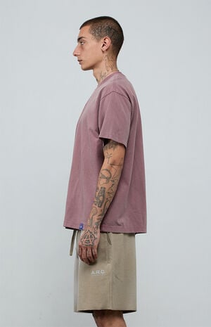 Taupe Vintage Wash Heavyweight Oversized T-Shirt image number 3