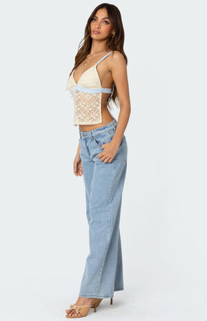 Sheer Lace Open Back Tank Top image number 3