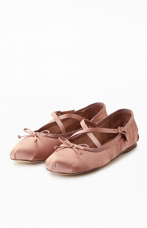 Women's Pink Zuri Strap Ballet Flats image number 2