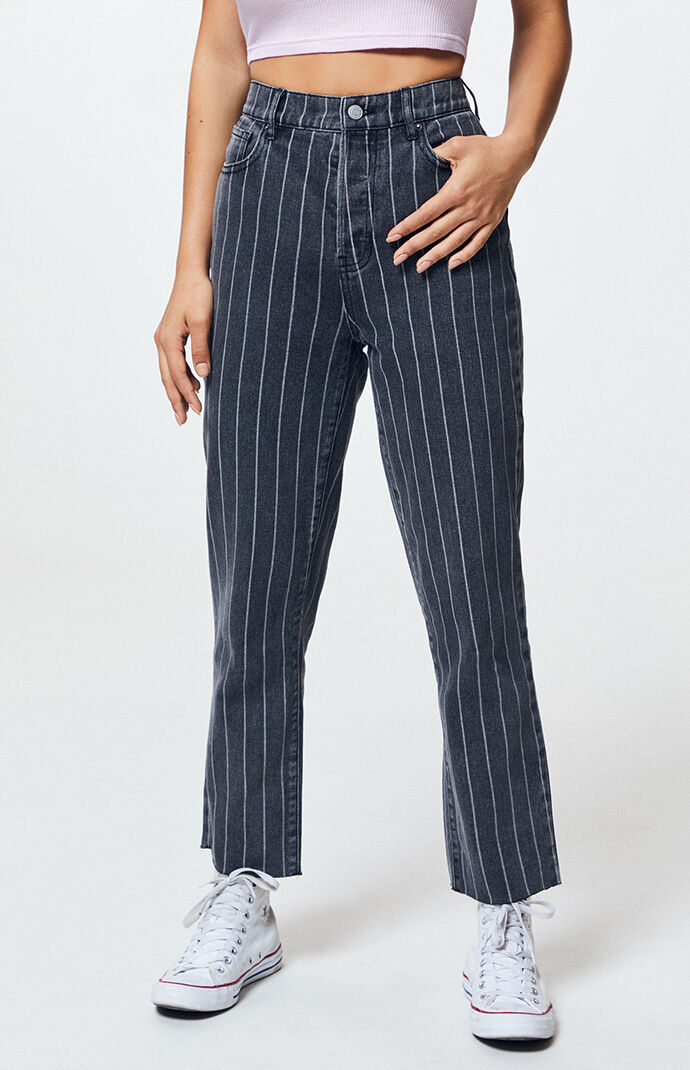striped jeans high waisted