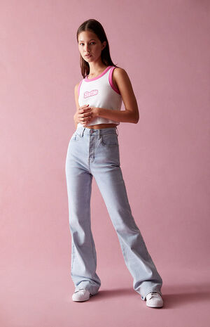 Light Blue Stretch High Waisted Bootcut Jeans image number 1