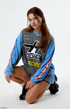 Racing V-Neck Jersey Long Sleeve T-Shirt image number 2