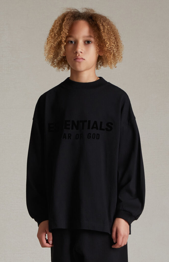 国内発送☆FEAR OF GOD☆LONGSLEEVE T-SHIRT/JET BLACK Buy Fear of God Essentials Heavy Jersey Long-Sleeve T-Shirt