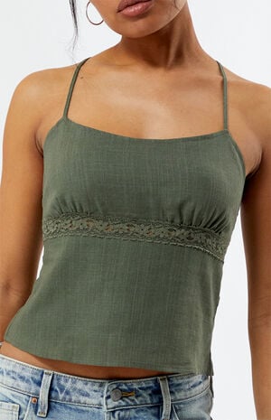 Lace Tie Back Cami Top image number 2