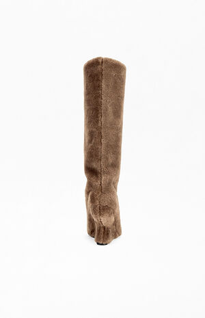Women's Vincent Brown Shearling Wedge Boots image number 3