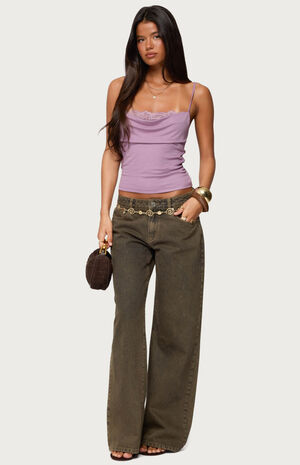 Bobbie Layered Lace Cowl Neck Top image number 5