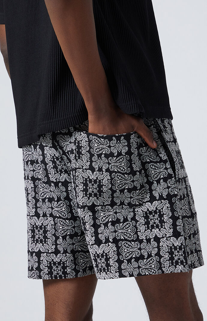 PacSun Black Paisley Tapestry Shorts | PacSun