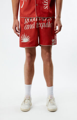 Red Good Vibes 5" Swim Trunks image number 2