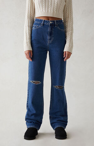 Dark Indigo Ripped '90s Boyfriend Jeans image number 2