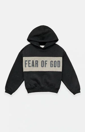Kids Paneled Cropped Relaxed Hoodie image number 1