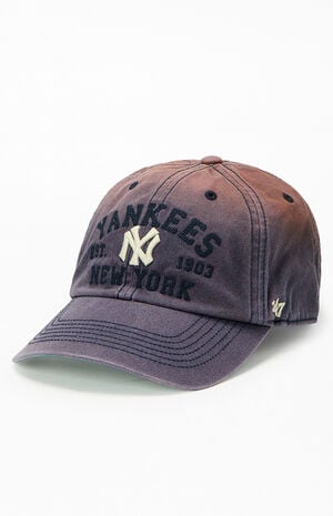 47 Brand New York Yankees Strapback Cap - Natural Color, Garment Washed Cotton, Relaxed Fit, Unstructured Crown