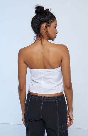 Tie Front Strapless Top image number 4