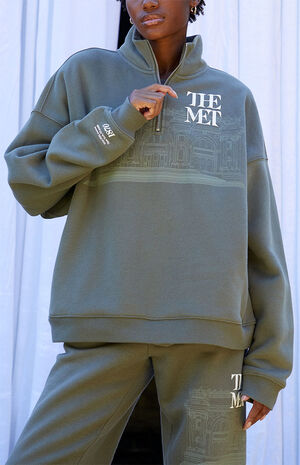 x PacSun Museum Half Zip Sweatshirt image number 1