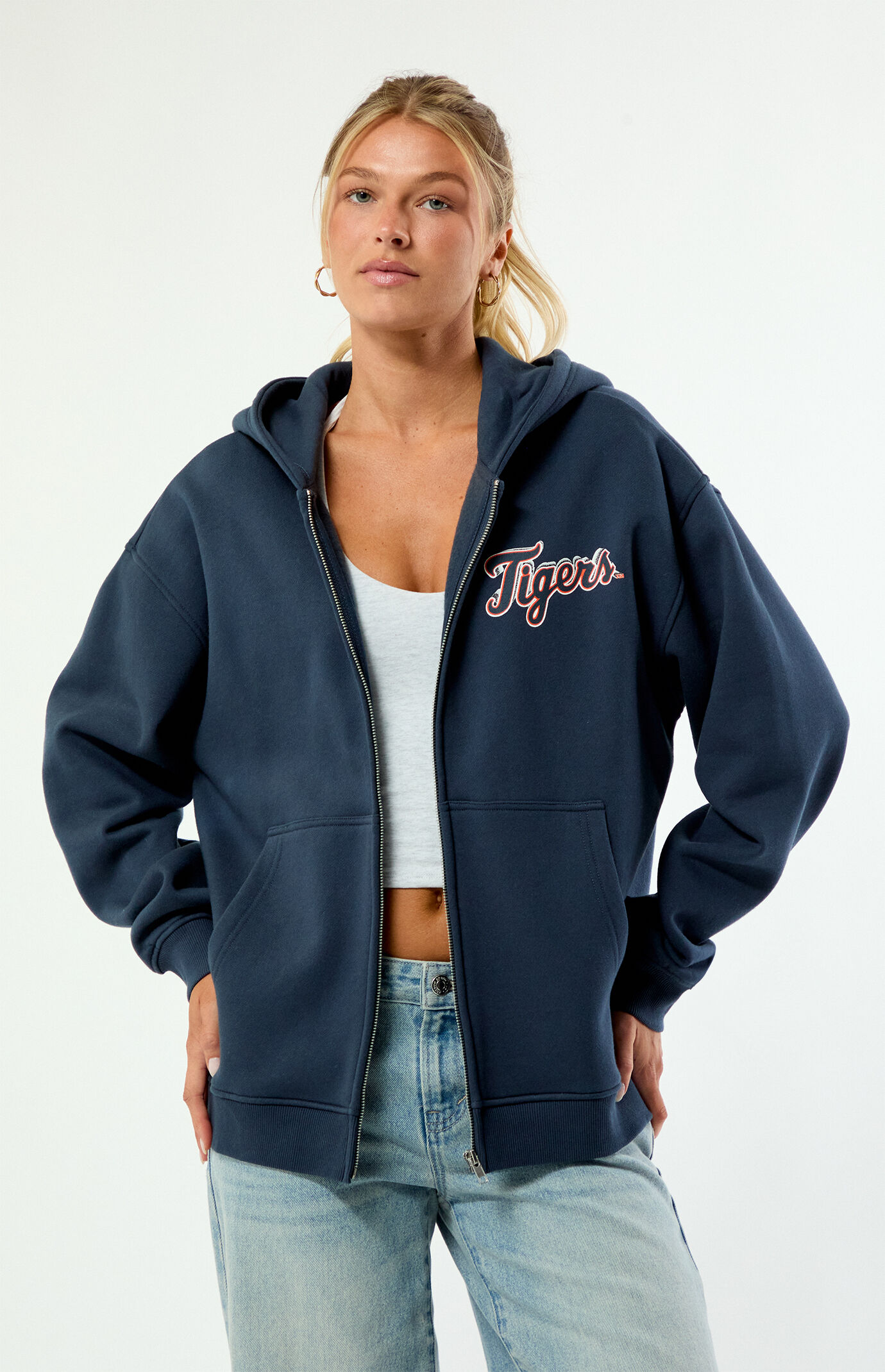 WILD COLLECTIVE x MLB Detroit Tigers Zip Up Hoodie