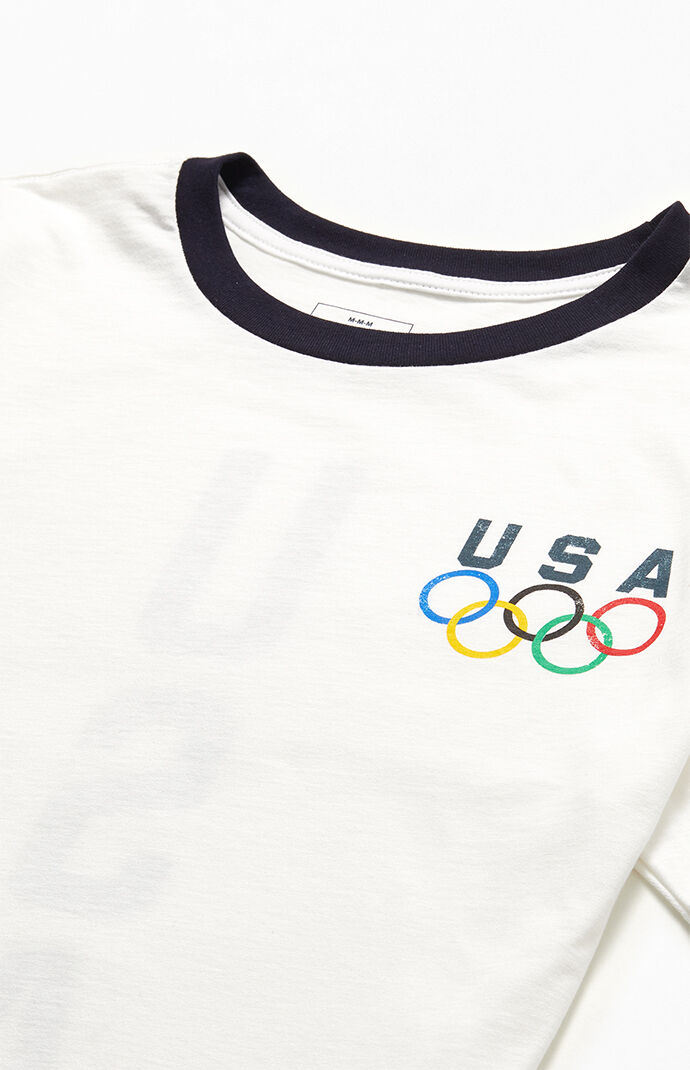 Team USA White Ringer T-Shirt