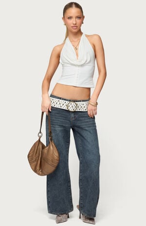 Hook & Eye Cowl Neck Halter Top image number 5