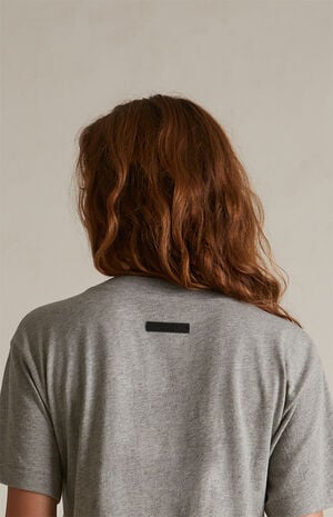 Women's Dark Heather Oatmeal Tri-Blend Crew Neck T-Shirt image number 5
