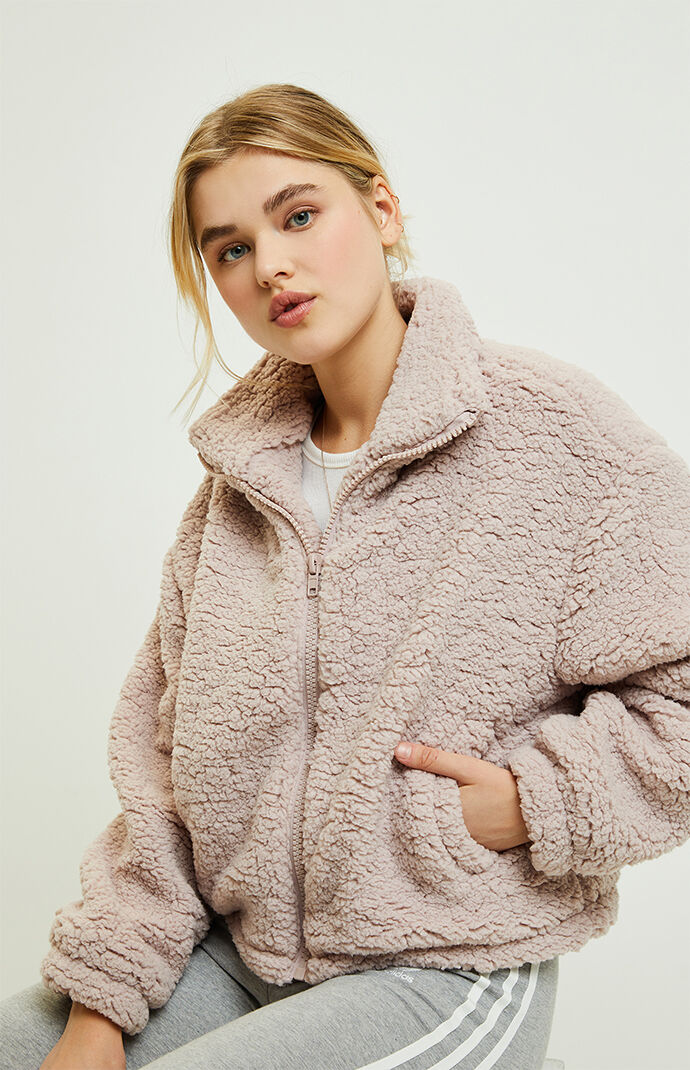 LA Hearts Mauve Sherpa Jacket | PacSun