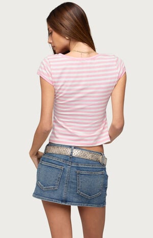 Laia Striped V Neck T-Shirt image number 3