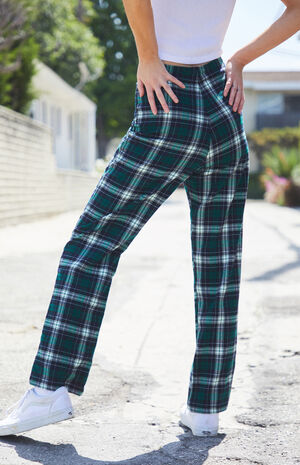 Blue & Green Plaid Kim Pants image number 4