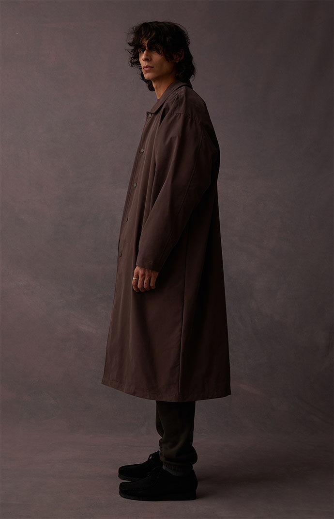 Fear of God Essentials Plum Long Coat PacSun