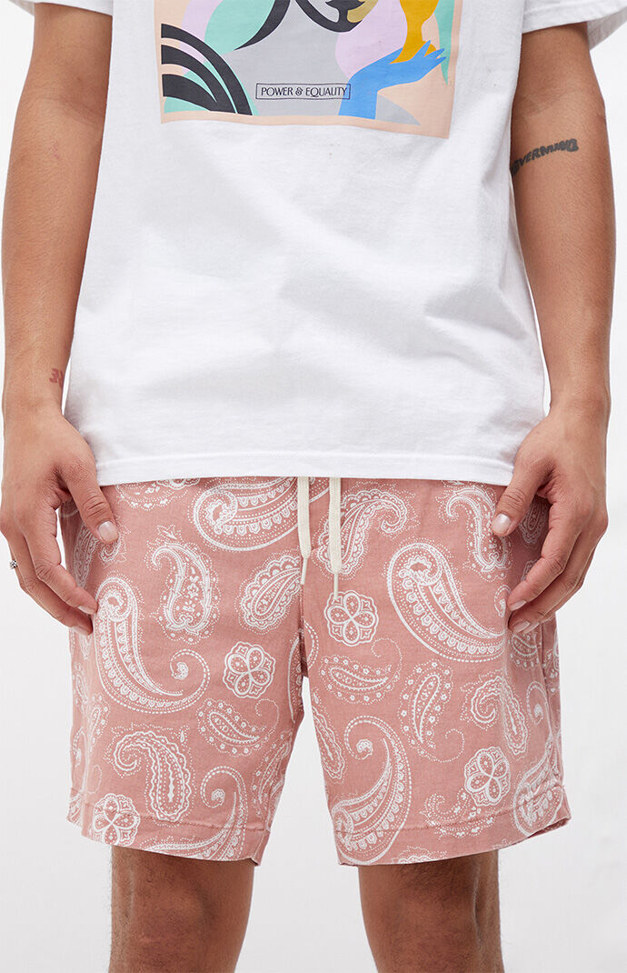Barrow kids TEEN logo paisley shorts - Pink
