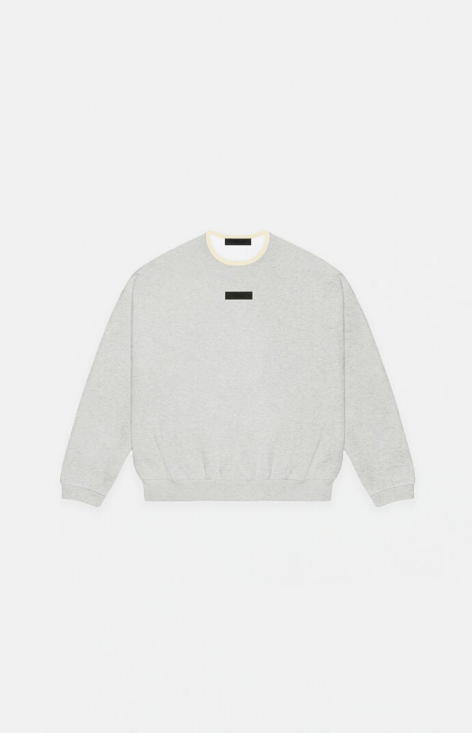 Kids Fear of God Essentials Light Heather Grey Crew Neck