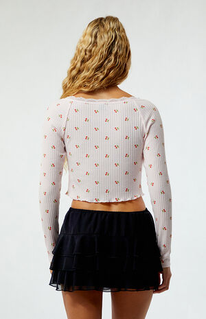 Drawstring Tiered Ruffle Mini Skirt image number 4