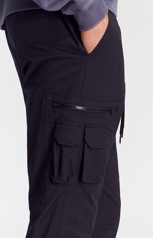 Stretch Black Slim Cargo Pants Stretch Black Slim Cargo Pants image number 2