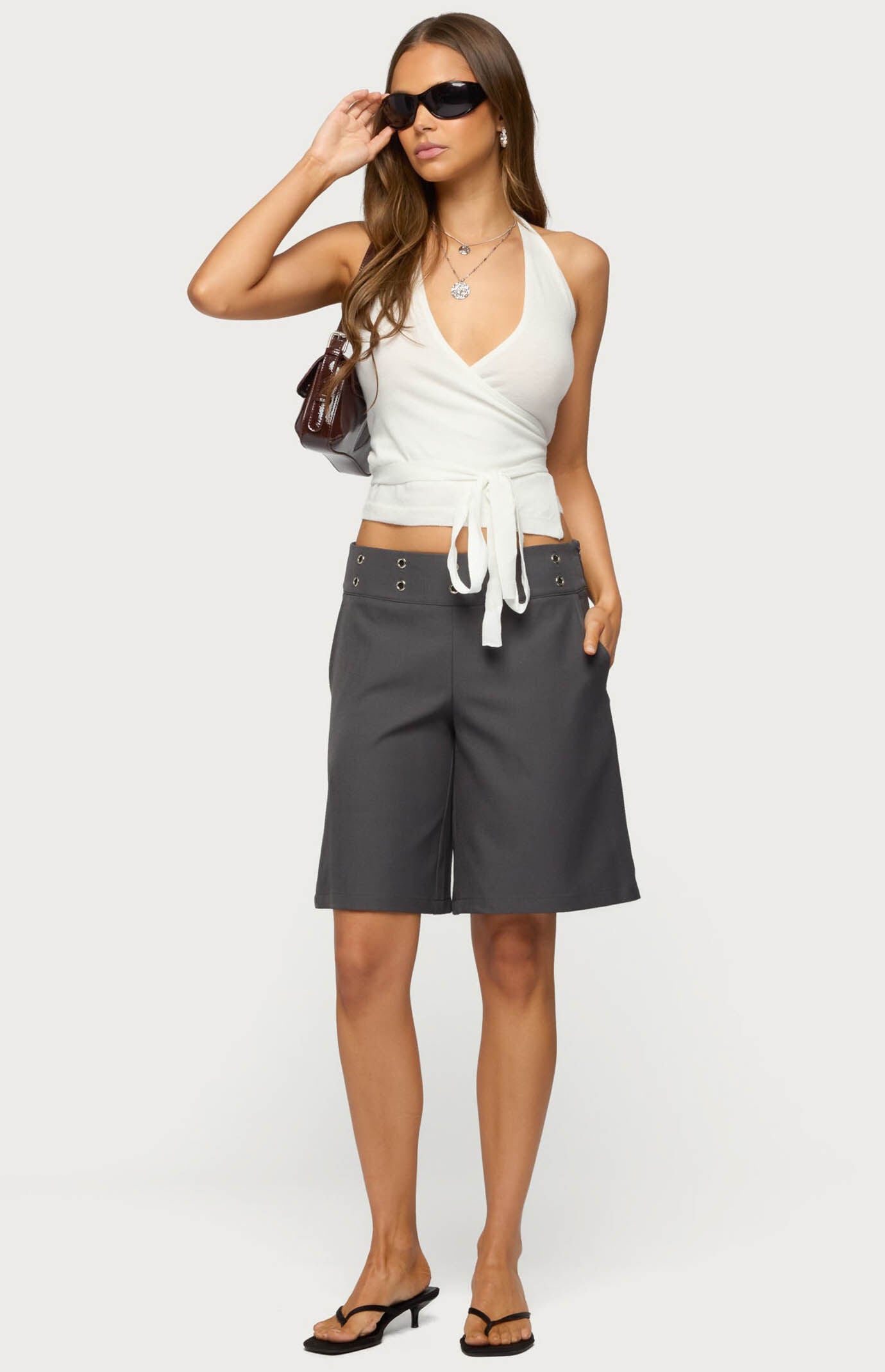 Edikted Renee Knit Wrap Halter Top