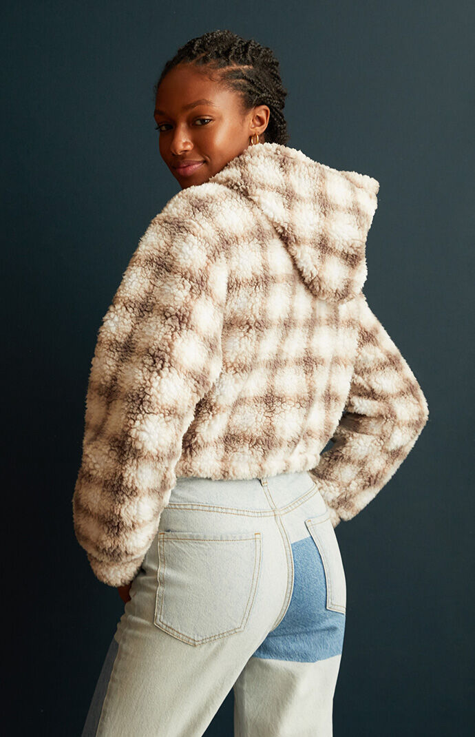 Sherpa cropped hoodie deals